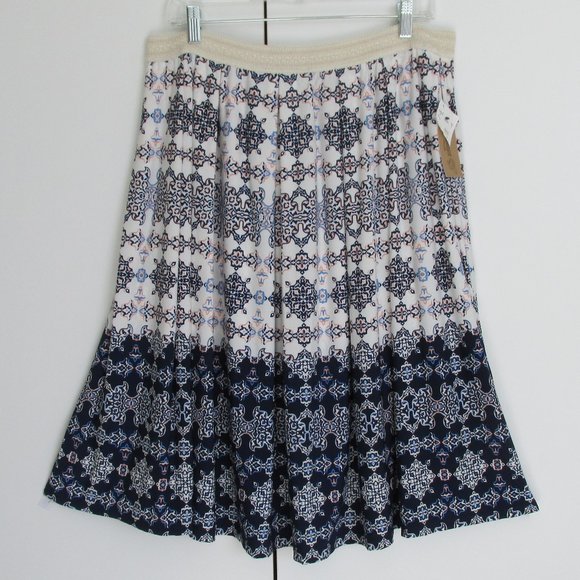 Vintage America Blues Elastic Waist Midi Skirt M/L - Picture 1 of 10